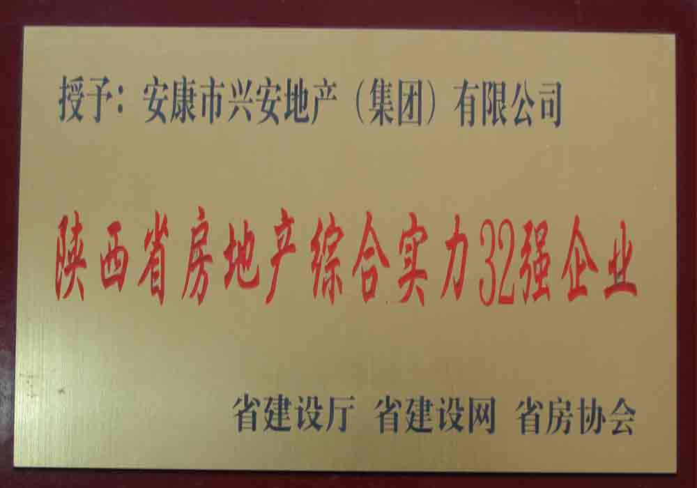 陜西省房地產(chǎn)綜合實力32強企業(yè)